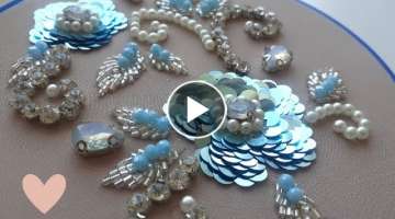 Hand embroidery ✂️ beads work for dress ???? |جديد التنبات بالعقيق |تنب�...