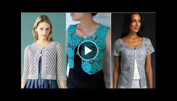 Stylish crochet knitting bolero lace pohncho jacket designs and pattern for girls