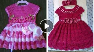 Beautiful Crochet baby frock design, Buna hua frock design ❤