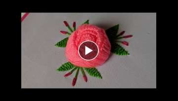 Amazing Hand Embroidery flower design trick | 3d Hand Embroidery flower design idea