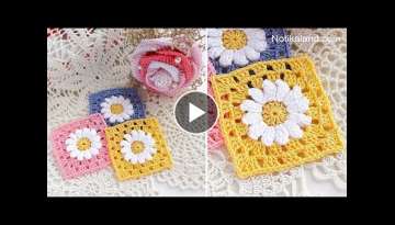 CROCHET EASY beginner Crochet Flower Granny Square Motif #1