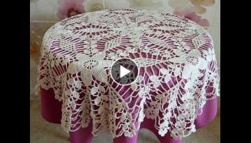 Crochet motif patterns for tablecloth Part 6 Border Diy crochet tablecloth