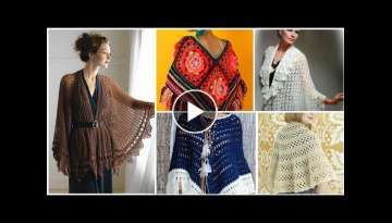Trendy designer crochet lace flower pattern poncho shawls,fancy capelet shawls for high fashion