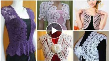 Latest Elegant Lace Jacket || Crochet Knitting Bridal Jackets ||Wrap Double Sheath Ideas
