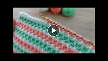 Super Very Easy Tunisian Crochet Knitting Model ???? Çok Kolay Tunus İşi Örgü Bebek Battaniy...