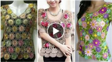 So Classy Collection Of Fancy Cotton Yarn Irish Crochet Lace Pattern Top Blouse Designs For Women