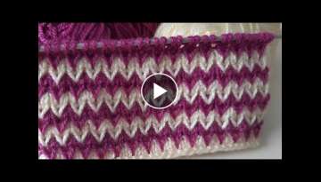 İki renkli kolay örgü modeli & Two-color easy knitting pattern