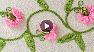 DIY Flowers on Clothes, Stitching Ideas with Ribbons by Hand
