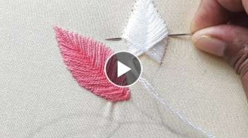 Beautiful three leaf tutorial | Hand Embroidery Leaf Design