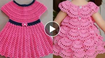 trending new crochet design ideas for baby girl frock, crochet girl new designer dresses