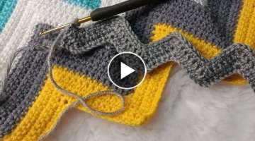 Muhteşem Yapımı Çok Kolay Zikzak Örgü Modeli.. Super Easy Crochet Knitting..