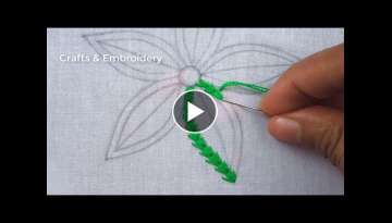 Hand Embroidery, Flower Embroidery Tutorial, Easy Flower Embroidery Design
