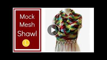 Loom Knit Scarf Shawl Mock Mesh Shawl Pattern on a Circular Loom