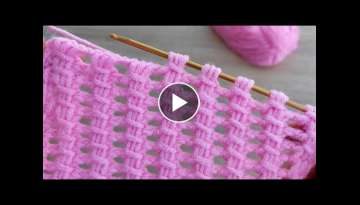 Super Easy Tunisian Crochet Knitting Model Çok Kolay Tunus İşi Örgü Battaniye Yelek Modeli