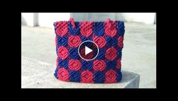 Macrame bag new design|| Hand made cord bag|| Chess design (Part 1) || দড়ির ব্য�...