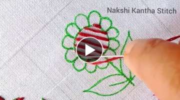 Basic Hand Embroidery Tutorial| Sun Flower hand embroidery tutorial for beginners | #Floradesign