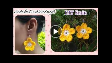 Crochet Earrings|Easy Crochet Tutorial for Beginners|Summer Daisy Flowers|World of Artifact