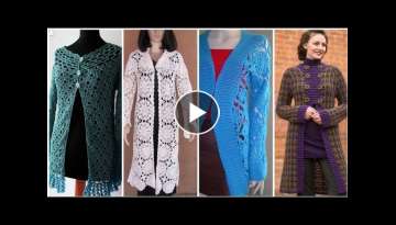 Very impressive Crochet long cardigan with beautiful lace and crochet Motif designs #crochetcardi...