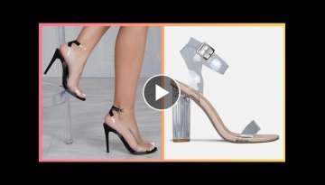 transparent glass jelly sandals shoes open toed high heel