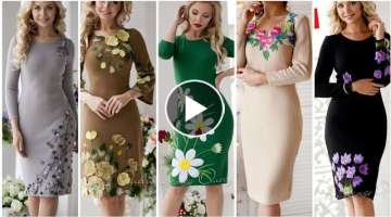Very Impressive And Stylish Crochet Lace Flower Decorated Bodycon Designs Patterns For Women 2020