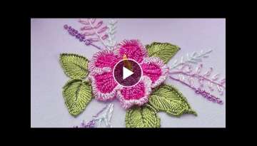 Brazilian Embroidery | Magic Cast-on Stitch | Hibiscus Flower