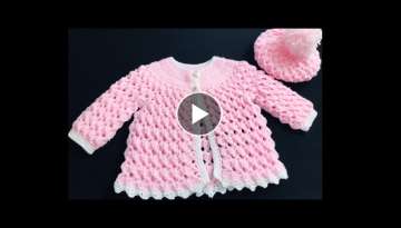Crochet Baby Sweater Jacket & Crochet Baby Hat Set EASY NB to 6yrs, How to crochet, Crochet for B...
