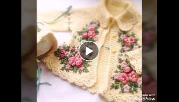 top beautiful hand embroidery design for baby sweater