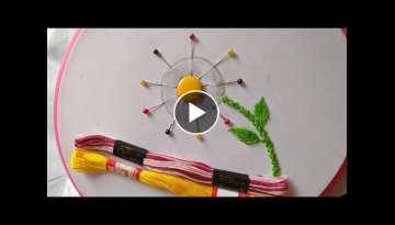 Very Easy Hand Embroidery flower design trick | 3d Hand Embroidery flower design idea