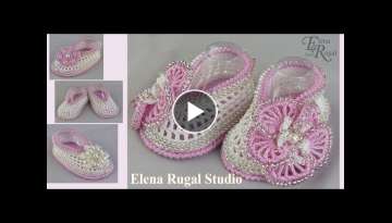 Crochet Beaded Baby Shoes Tutorial 232