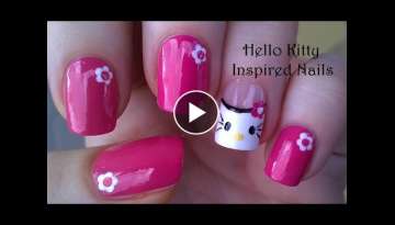 Easy HELLO KITTY Nail Art Tutorial / Pink NAILS Design