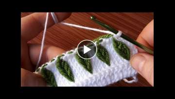 Leafy tunisian knitting pattern-tunus işi örgü modeli