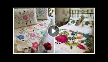 Top Class Hand Embroidered Bedsheet Collection//Embroidery Patterns For bedsheets