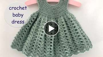 crochet baby dress madeline 2023 | app. 0 - 6 months | how to crochet a baby dress | baby jurkje