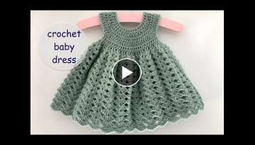 crochet baby dress madeline 2023 | app. 0 - 6 months | how to crochet a baby dress | baby jurkje
