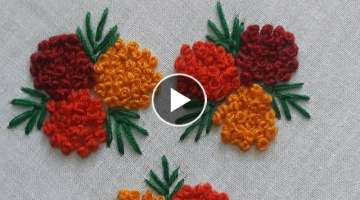 Hand Embroidery Tutorial: French Knot & Fly stitch /All Over Design