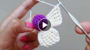 Tunisian crochet simple 5 petals flower free pattern/super very easy Tunisian crochet method