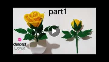 How To Make Crochet Amigurumi Beautiful Rose Flower(Part1) English Free Pattern For Beginner's