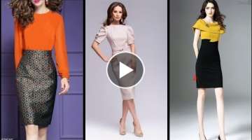 latest and elegant stylish women lady fashion paloma peplum lapel wear bodycon slim dress