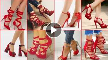 #Gorgeous Red high heels sandals for ladies#high heels collection#sandals for girls#top brand sho...
