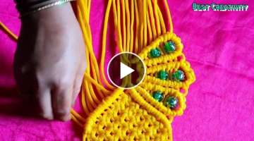 Easy Macrame Mobile Wall Hanging | New Double Pocket Design