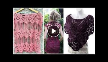 Trendy designer fashion hand knitted crochet bolero fancy thread cotton blouse & dress design