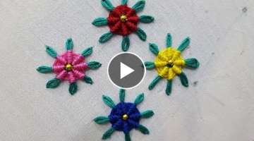 lazy daisy spider stitch hand embroidery for begginers