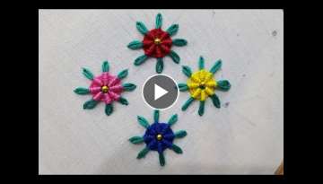 lazy daisy spider stitch hand embroidery for begginers