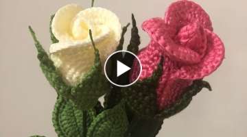 Crochet rose. How to crochet small rose. Роза крючком. Video #1