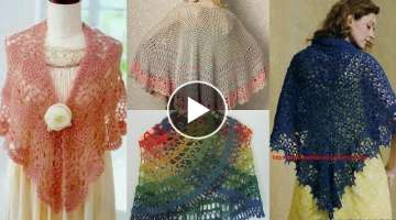 Most demanding crochet+knitting shawls stylish designs multi colour designs lovely ideas