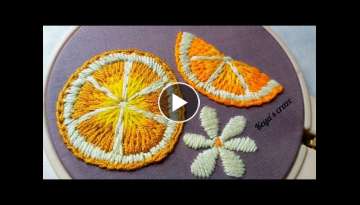 2020।Orange slice hand embroidery tutorial | keya's craze | 524
