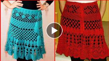 Very Beautiful And Stylish Hand Crochet Ladies Skirt Designing Petterns Ideas