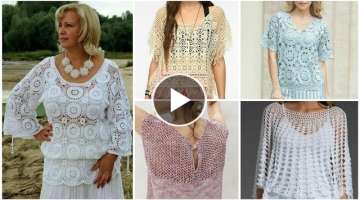 Trendy stylish fancy cotton yarn Crochet bolero lace pattern beggie top blouse dress designfor wo...