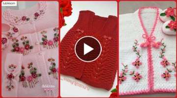 Top Stunning And Elegant Baby Crochet Embroidered Frocks /Sweaters New Design