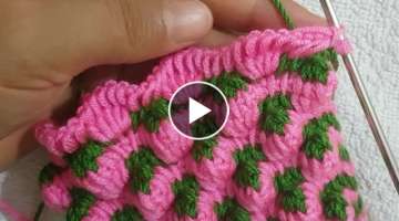 Tunisian work sweet flowers knitting pattern making